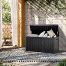 80 Gallon Lockable Resin Deck Box, Waterproof & UV-Resistant Outdoor Storage Box for Outdoor Cushion Storage, Garden Tools & Pool Accessories Storage, Black by CozyNest Decor