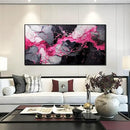 Abstract Wall Art for Living Room, Pink Canvas Wall Decor for Bedroom, Framed Picture Print, Large Size 59x29 Inches by CozyNest Decor