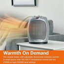 Amazon Basics Oscillating Ceramic Space Heater, Portable Indoor Heating Solution, With Overheat and Tip-Over Protection, Thermostat, 1500W, 7.52"D x 6.34"W x 9.45"H, Silver by CozyNest Decor