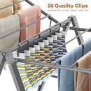 APEXCHASER Clothes Drying Rack Foldable, Metal Laundry Drying Rack Collapsible, Portable Compact Clothes Rack for Sweater Baby Clothes Towel Indoor & Outdoor, Height Adjustable Clothes Airer, Grey by TinyTreasures Baby Boutique