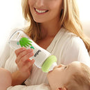 YOHKOH Natural Glass Baby Bottle with Natural Response Nipple, Newborn Anti-Colic Baby Bottles, Wide Neck Mushroom Cap Baby Bottle, Clear (Green, (8.8oz (Pack of 2)) by TinyTreasures Baby Boutique