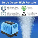 AquaMiracle Super Powerful Linear Air Pump AP-40/AP-60/AP-80 Pond Aerator, Septic Air Pump, Hydroponic Air Pump, Koi Pond Air Pump 635/950/1350GPH, for Waste Treatment, Fish Farm, Seafood Restaurant by GreenHaven Gardens