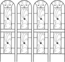 Metal Garden Trellis Rustproof Trellis for Climbing Plants Outdoor Flower Support Peacock Style (Black-4 Pack, 86.7"x19.7") by GreenHaven Gardens