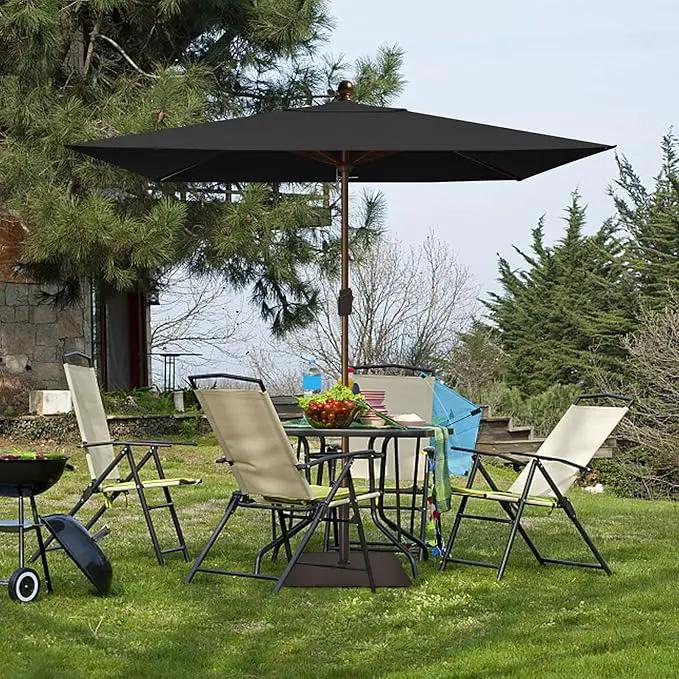 EliteShade USA 10-Year-Non-Fading 6.5x10FT Rectangular Market Umbrella Patio Umbrella Outdoor Table Umbrella with Ventilation, Black, photo 6 of 8
