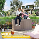XXL 230 Gallon Large Resin Deck Box, Lockable Outdoor Storage Box for Patio Cushions Storage Furniture,Garden Tools, Pool Supplies, Weatherproof and UV Resistant- Grey (230 Gallon) by GreenHaven Gardens