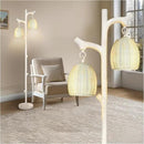 Scenekoy Rustic 68” Tall Floor Lamp with Rattan Shade, Retro Standing Lamp Tree Trunk Washed White Finish & Resin Body, Dimmable Corner Lamp with Bulb Prefer for Living Room Bedroom Home Decor by CozyNest Decor