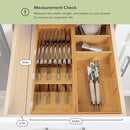 Premium Silverware and Utensil Drawer Organizers – Slanted 3-Compartment and 5-Compartment Design, Labeled Slots, Non-Slip Feet, 100% Sustainable Bamboo, 2 Pack by CozyNest Decor