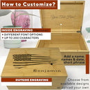 Personalized American Flag Gift Box - Engraved Memory Box, 5 Year Anniversary Wedding Gift for Men, Boyfriend, Bamboo Wood Decorative Chest, Keepsake Boxes with Custom Hidden Message, 11x8x4.75 in by TinyTreasures Baby Boutique