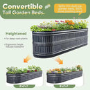 KING BIRD Raised Garden Bed Kit 2025 Upgraded Modular DIY Galvanized Planter Garden Box Outdoor for Gardening, Vegetables, Flowers, Elegant Roman Column Design, 94x24x24 in, Dark Grey by GreenHaven Gardens
