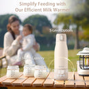 Portable Bottle Warmer for Travel, 12 Oz Milk Warmer for Breastmilk Formula Water, 3 Mins Fast Heating, Long Battery Life, 5 Levels Smart Temp Control, Ideal for Night Feeding, Travel, Car by TinyTreasures Baby Boutique