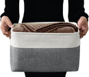 DECOMOMO Storage Bins Fabric Storage Baskets for Shelves, Linen Closet Organization Toys Nursery (Slate Grey and White, Large - 4 Pack) by CozyNest Decor
