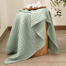 PHF 100% Cotton Waffle Weave Throw Blanket, Soft Lightweight Breathable Cozy Summer Throws for Couch Bed Sofa, Luxury Aesthetic Woven Blanket for Home Decor & Office, 50"x60", Sage Green by CozyNest Decor