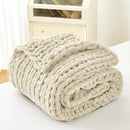 Admitrack Chunky Knit Blanket Throw, 100% Hand Knit Chenille Throw Blanket for Sofa & Home Decor, Soft and Cozy Knitted Throw Blankets (Ivory, 60""x80""), XNR09 by CozyNest Decor