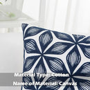 HWY 50 Navy Blue Decorative Throw Pillow Covers 18x18 Inch (1 Piece), Embroidered Cotton Farmhouse Cushion Cover Pillow Case for Sofa Couch Living Room Bed, Fashion Geometric by CozyNest Decor