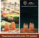 Set of 2 Solar Lantern Outdoor Waterproof Hanging Metal Birdcage Shaped Lantern Decorative Solar Light for Garden Yard Patio Porch, Orange by GreenHaven Gardens