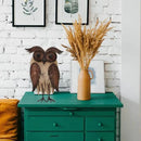 E-View Rustic Owl Figurine - Wood & Iron - Collectible - Home Decor - Brown by CozyNest Decor