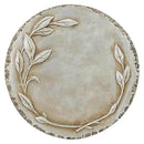 NAT & Jules Floral Laurel Wreath Leaves Pattern Dimensional Indoor Outdoor 12 inch Round Cast Resin Decorative Garden Stepping Stone, Patio, Walkway Sculpture Yard Art, Grey by CozyNest Decor