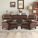 CANMOV Pushback Recliner Chair Set of 2, Faux Leather Armchair Push Back Recliner with Rivet Decoration Single Sofa Accent Chair for Living Room, Chocolate by CozyNest Decor