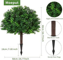 Artificial Boxwood Topiary Ball Trees, Set of 2 Artificial Boxwood Ball Bush Artificial Shrub Bushes UV Resistance Rated with Spike Fake Outdoor Plant for Front Door Decor, Home Decor, Garden by GreenHaven Gardens