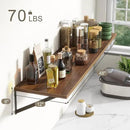 12 Inch Deep Floating Shelves,48W x 12D Floating Shelves, Deep Wall Shelves Bracket Set of 2, Large Display Floating Shelf for Bathroom, Living Room, Wide Storage Wooden Wall Shelf, Walnut by CozyNest Decor