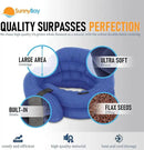 SunnyBay Microwave Heating Pad, Microwavable Heated Neck and Shoulder Wrap, Hands-Free Weighted Moist Hot or Cool Pack, Soft Fleece Cover and Flaxseed Filling, 26 Inch Length, SkyBlue by CozyNest Decor