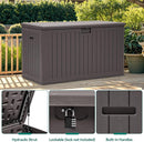 YITAHOME 200 Gallon Extra Large Deck Box, Double-Wall Resin Outdoor Storage Box with Flexible Divider for Patio Cushions Pool Supplies Garden Tools, 990 lbs Load Capacity, Lockable (Brown) by CozyNest Decor