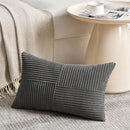 Fancy Homi 2 Packs Dark Gray Long Lumbar Decorative Throw Pillow Covers 16x24 Inch for Couch Bed Sofa, Rustic Farmhouse Boho Home Decor, Soft Striped Corduroy Rectangle Accent Cushion Case 40x60 cm by CozyNest Decor