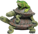 Design Toscano In Good Company Frog and Turtles Garden Animal Statue, 11 Inch Long, 8 Inch Tall, Cast Stone Resin, Full Color Finish by GreenHaven Gardens