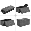 SONGMICS Mazie Collection - 30 Inches Ottoman Storage Bench, 21 Gal. Folding Chest with Breathable Linen-Look Fabric, Load up to 660 lb, for Entryway, Living Room, Bedroom, Dark Gray ULSF001G01 by CozyNest Decor