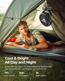 Koonie 10000mAh Portable Clip on Fan with LED Lantern and Hook, 8'' Battery Operated Desk Fan, Quiet Camping Fan with LED Digital Display, 360° Rotation & 3 Speeds for Travel Tent Gym Treadmill by TinyTreasures Baby Boutique
