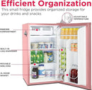 Frigidaire EFR376 Retro Bar Fridge Refrigerator with Side Bottle Opener, 3.2 cu. Ft, Pink/Coral by CozyNest Decor