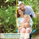 PACEARTH Swing Seat Support 660lb with 68.9 inch Anti-Rust Chains Plastic Coated 23.6 inch Tree Hanging Straps and Locking Buckles Outdoor Playground Tree Swing-Sky-Blue by TinyTreasures Baby Boutique