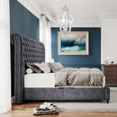 PaPaJet Bed Frame Queen Size Upholstered Platform Bed with 52.8'' Tall Sleigh Headboard, Button Tufted, No Box Spring Needed, Easy Assembly, Dark Grey by CozyNest Decor
