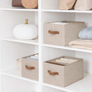 StorageWorks Storage Baskets for Shelves, Foldable Fabric Closet Storage Bins with Handles, Clothes Organizer Laundry Baskets, Brown & Beige, 3-Pack, Large by TinyTreasures Baby Boutique