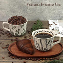 Ceramic Coffee Mug, 12 oz Novelty Unique Teacup with Large Handle, Stoneware Cup for Tea Mocha Latte Cappuccino Espresso (Leaf) by CozyNest Decor