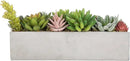 MyGift Faux Succulent Plant Arrangement in 12-Inch Gray Cement Pot by CozyNest Decor