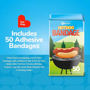 BioSwiss Bandages, Hot Dog Shaped Self Adhesive Bandage, Latex Free Sterile Wound Care, Fun First Aid Kit Supplies for Kids, 50 Count by TinyTreasures Baby Boutique