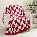 Snuggle Sac Chevron Red Throw Blanket for Couch, Super Soft Christmas Blankets Cozy Knit Fuzzy Plush Lightweight Throws for Sofa, Bed, Red,50x60 inches by TinyTreasures Baby Boutique