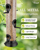 Bird Feeder Premium Hard Plastic for Wild Bird Feeders for Outdoors,Tube Bird Feeders for Outdoors Hanging,14 Inch 6 Port Black,Pack of 1 by CozyNest Decor
