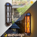 Solar Flame Lights Outdoor, Upgraded 74 LED Flickering Flame Lights, Solar Powered Auto On/Off, Outdoor Waterproof Wall Lanterns for House Garage Doorway Garden Porch Patio Yard Decoration (2 Pack) by GreenHaven Gardens