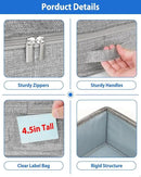 2 Pack Low Profile Under Bed Storage Containers 4.5 Inch Height, Shallow Underbed Couch Storage Organizer With Sturdy Sidewalls/Bottom, Thin Underbed Storage Bins For Clothes Dorm Dresser Sofa- Grey by CozyNest Decor