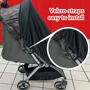 Sun Shade for Strollers, UV Sun and Sleep Shade Universal Fit for Baby Strollers, Blackout Stroller Cover, Breathable and Stops 99% of The Sun's Rays (UPF50+) Black by TinyTreasures Baby Boutique