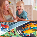 Jumbo Floor Puzzle for Kids,City Transportation Jigsaw Large Puzzles,48 Piece City Life Vehicle Puzzle for Toddler Ages 3-5,Children Learning Preschool Educational Toys,Gift for 4-8 Years Old by TinyTreasures Baby Boutique