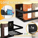 Magnetic Spice Rack Organizer for Fridge Seasoning Organizer for Kitchen Storage With Screw Magnetic Shelf for Oven, RV,Garage,Bathroom(Black, 4pack) by CozyNest Decor