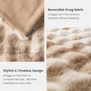 Cozy Bliss Faux Fur Throw Blanket for Couch, Fuzzy Soft Plush Thick Bubble Blanket for Sofa Bedroom Living Room, 50 * 60 Inches Tie-dye Beige by CozyNest Decor