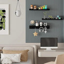MBYD Black Picture Ledge Shelf with Hooks, 24 Inch Floating Book Shelves Kids Room, Wall Mounted Nursery Bookshelves, Hanging Bookshelf for Bedroom, Living Room, Kitchen, Bathroom Set of 3 by CozyNest Decor