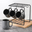 Hasense Dark Grey Coffee Mugs Set of 4, 12oz Ceramic Coffee Cups, Latte Mug with Large Handle for Coffee, Tea, Milk and Hot Cocoa,Easy Hold & Clean, Dishwasher & Microwave Safe by CozyNest Decor