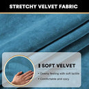PrinceDeco Velvet Sofa Cushion Covers, Stretch Couch Cushion Covers for Individual Seat Couch Slipcover Sets Furniture Protector for Loveseat Sofa Cushion(Each Width Up to 29.5", Blue) by CozyNest Decor