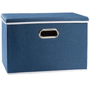 PRANDOM Large Collapsible Storage Bin with Lid [1-Pack] Fabric Foldable Storage Box Organizer Container Basket Cube with Cover for Home Bedroom Closet Office Nursery Royal Blue(17.7x11.8x11.8) by TinyTreasures Baby Boutique