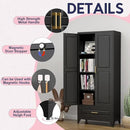 Pantry Kitchen Cabinet with Drawer, 75" Tall Pantry Storage Cabinet, Metal Storage Cabinets with Doors and Shelves, Large Freestanding Cupboard for Dining Room, Assembly Required, Black by CozyNest Decor